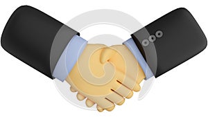A Cute 3D business Hand handshake