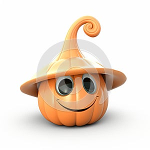 Cute 3d Easter Jackolantern With Alien Hat - Animated Pumpkin Hat Stock Photo