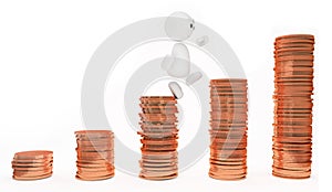 A cute 3d guy jumps to the next level