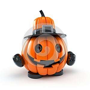 Cute 3d Martin Luther King Jr. Day Jackolantern With Robot Hat