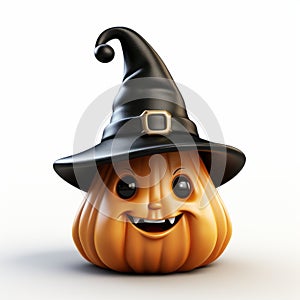 Cute 3d Pumpkin With Witch Hat - National Grandparents Day Jackolantern