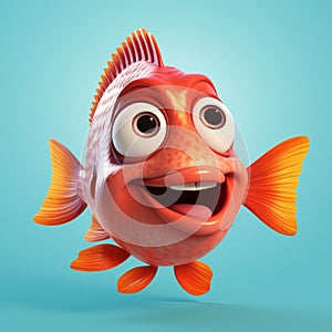 Cute 3d Rendered Fishy Illustration In Zbrush Style