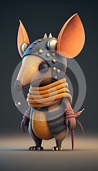 Cute Aardvark Animal Warrior 3D Game Model | Generative AI