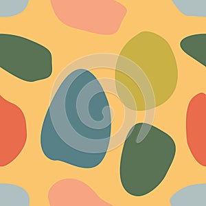 Cute abstract colorful circle oval spot with dots design background for kids, pattern seamless wallpaper backdrop. Colored spots