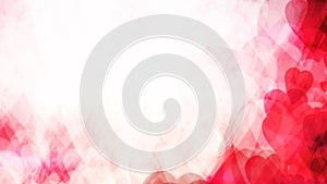 Cute abstract pink background. Pink hearts dissolve in a white background. valentines day and love. Computer textured