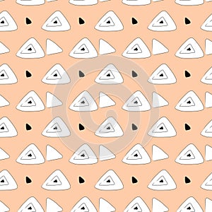 Cute abstraction on a light background, triangles, geometry. Vector seamless pattern. Background illustration, decorative design