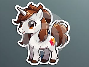 Cute adorable big eye Unicorn