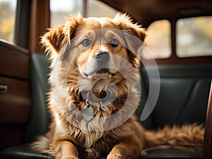 A cute and adorable dog sitting and waiting for his owner