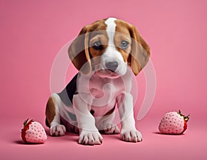 Cute and adorable little beagle puppy portrait