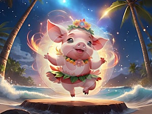 Cute adorable pig