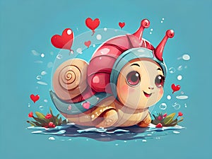 So cute adorable snail