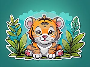 Cute adorable tiger