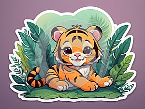 Cute adorable tiger