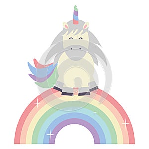 Cute adorable unicorn and rainbow