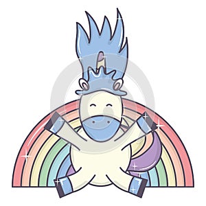 Cute adorable unicorn and rainbow