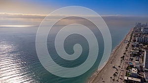 Cute aerial view of beautiful Hollywood city beach