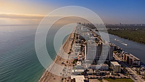 Cute aerial view of beautiful Hollywood city beach