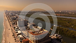 Cute aerial view of beautiful Hollywood city beach