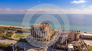 Cute aerial view of beautiful Hollywood city beach