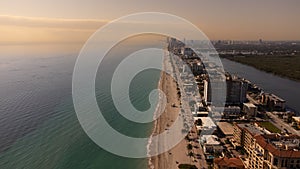 Cute aerial view of beautiful Hollywood city beach