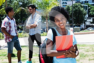 Cute african american female student