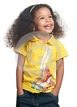 Cute african american small girl smiling