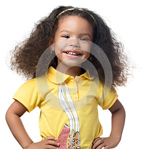 Cute african american small girl smiling