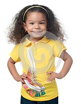 Cute afroamerican small girl smiling