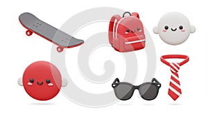 Cute AI-Generated 3D School Items