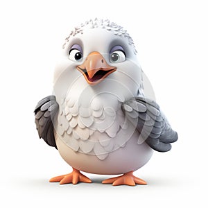 Cute Albatross 3d Clay Render - Tiago Hoisel Style