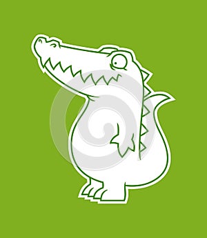 Cute alligator or crocodile cut out sticker
