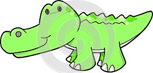 Cute Alligator Vector Illustration