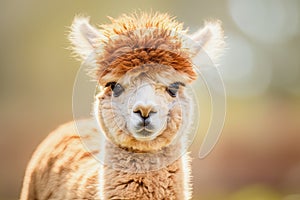 cute alpaca portrait, generative ai illustration