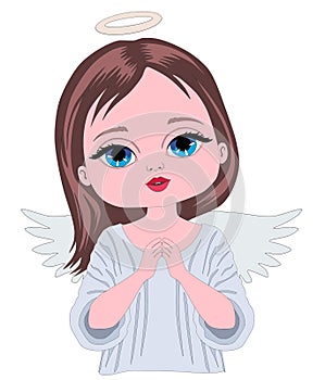 cute angel girl child , angel child cute , illustration