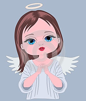 cute angel girl child , angel child cute , illustration