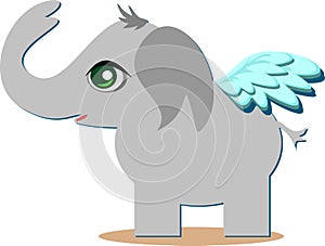 Cute Angelic Elelphant with Wings