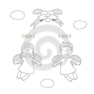 Cute angels illustration