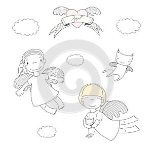 Cute angels illustration