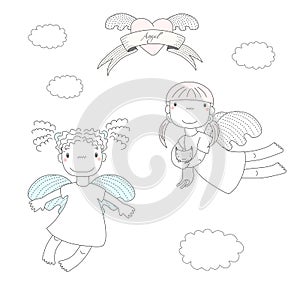 Cute angels illustration