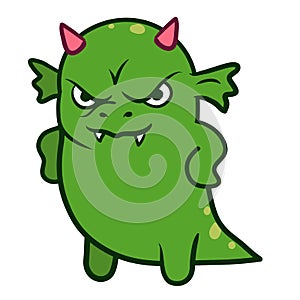 Cute angry dragon monster