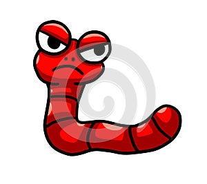 Cute Angry Red Worm