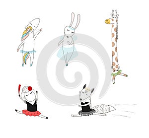 Cute animal ballerinas