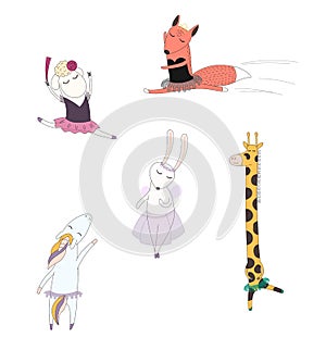 Cute animal ballerinas