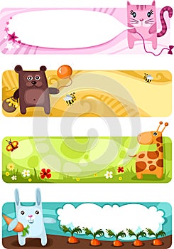 Cute animal card set