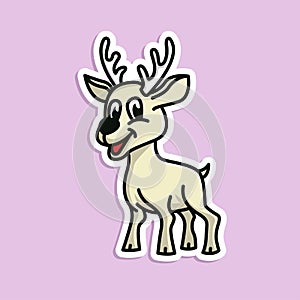 Cute Animal deer sticker design vector illsutrator photo