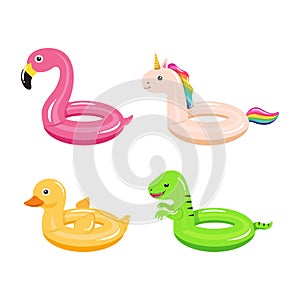 Cute animal pool float set