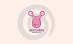 cute animal snail head cartoon logo symbol icon vector graphic design illustration