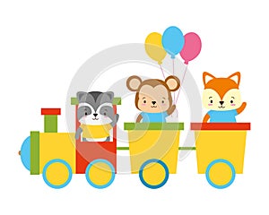 Cute animal train toys