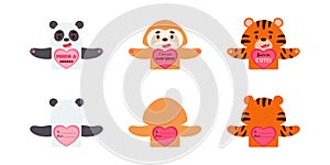 Cute animal Valentines Day gift cards candy holder cards for kids. Great gift option school classroom prizes, gift exchange,