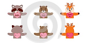 Cute animal Valentines Day gift cards candy holder cards for kids. Great gift option school classroom prizes, gift exchange,